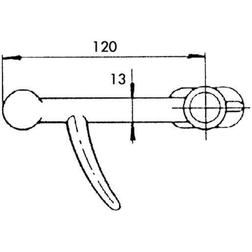 Dessin technique de FERMETURE POMMEAU LEGER DROIT 100